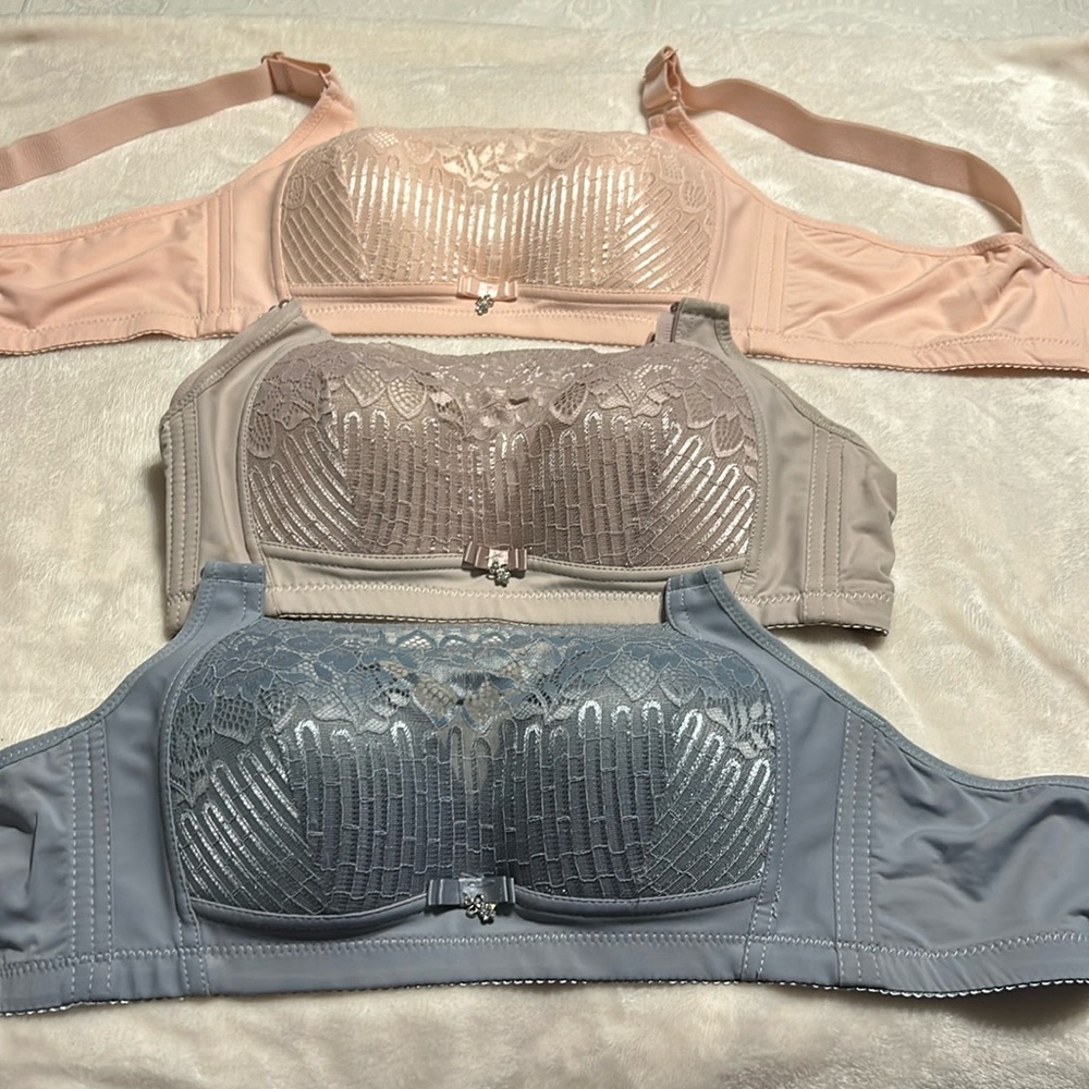 Bras from SHEIN Lavender, Pink, and Blue.